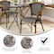 Flash Furniture Bordeaux French Bistro Stacking Chair w/Arms, Black and White PE Rattan and Bamboo Print Alum Frame SDA-ADS642142-BKWH-NAT-GG - alternate 2